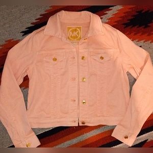 Michael Kors Pink Denim Jacket Like New Super Cute Sz S